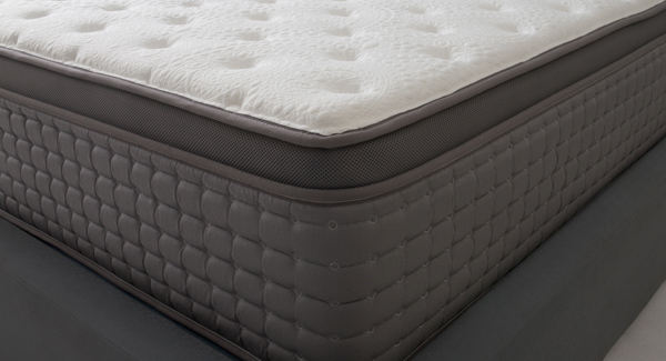 luxury pillow top mattress close up wiith dark coloured borders